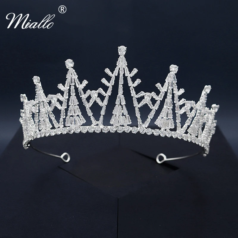 

Miallo Bridal Wedding Accessories Zircon Hair Crown for Women Hair Jewelry Silver Color Tiaras and Crowns Bride Headpiece Gifts