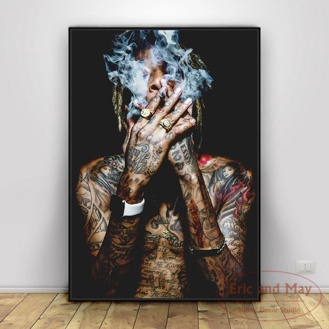 

Плакаты и принты на холсте Wiz Khalifa Rap в стиле хип-хоп, абстрактные декоративные настенные картины для домашнего декора
