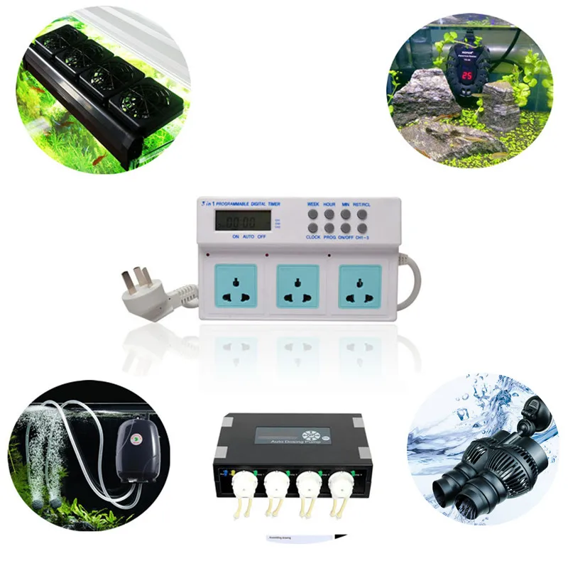 3 в 1 программируемый цифровой таймер с ЖК-дисплеем контроль времени освещение