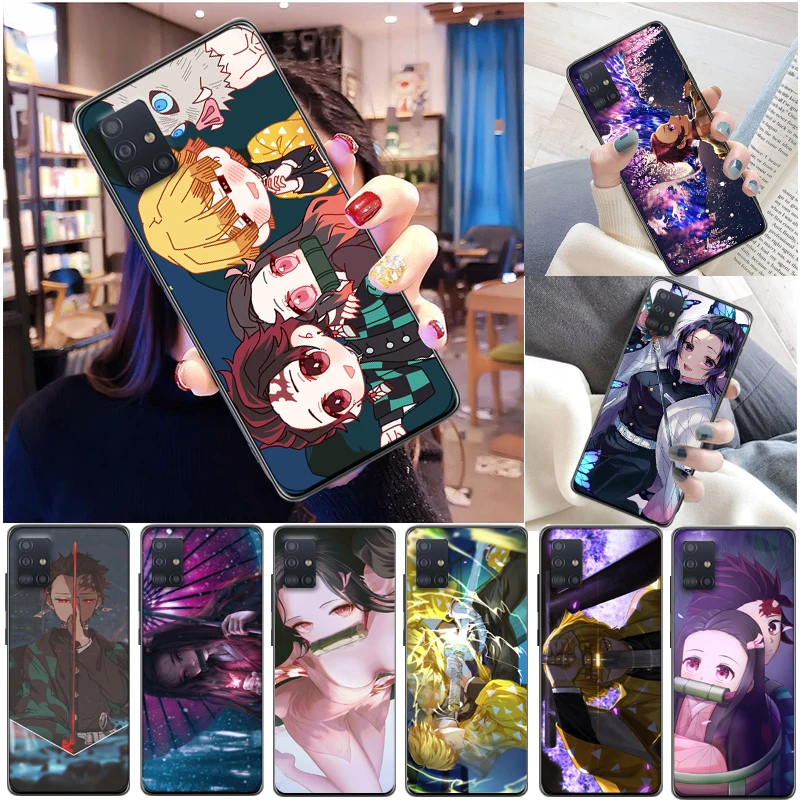 

Demon Slayer Agatsuma Zenitsu Kimetsu No Yaiba Kamado Tanjirou Kamado Nezuko Phone Case For Samsung Galaxy A51 4G Back Cover