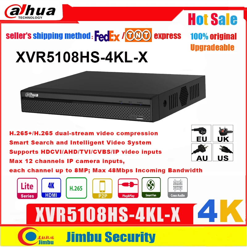 Сетевой видеорегистратор Dahua XVR 4K XVR5108HS 4KL X H.264 / H.265 капельницы интеллектуального