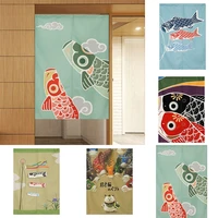 japanese fabric curtain kitchen door curtain non perforated half panel curtain home decoration geomantic curtain