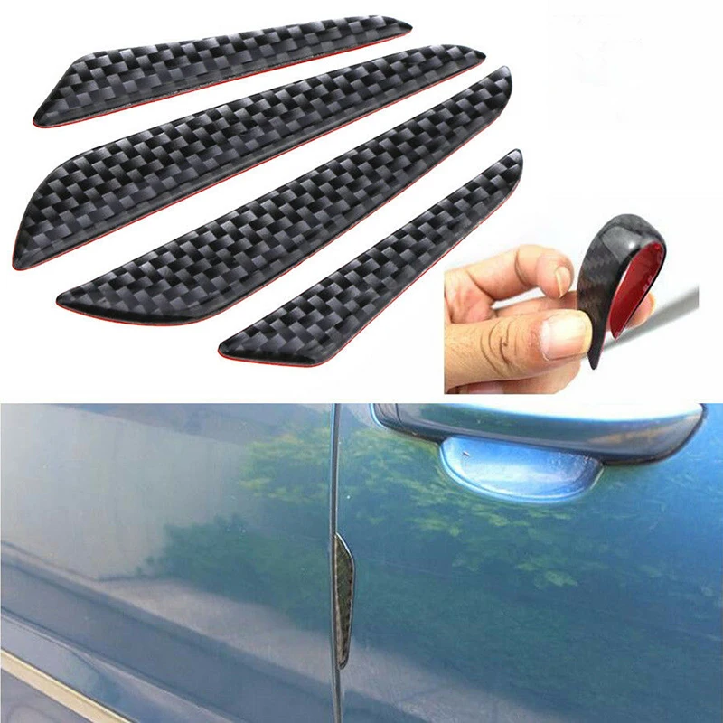 

4x Anti-collision Trim Anti-rub Door Edge Guard Strip Scratch Protector Car Door Edge Guards Molding Protection Carbon Fiber