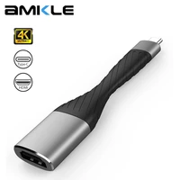 amkle usb c to hdmi compatible adapter cable portable type c hdmi compatible hd 4k 60hz thunderbolt dongle for android laptop