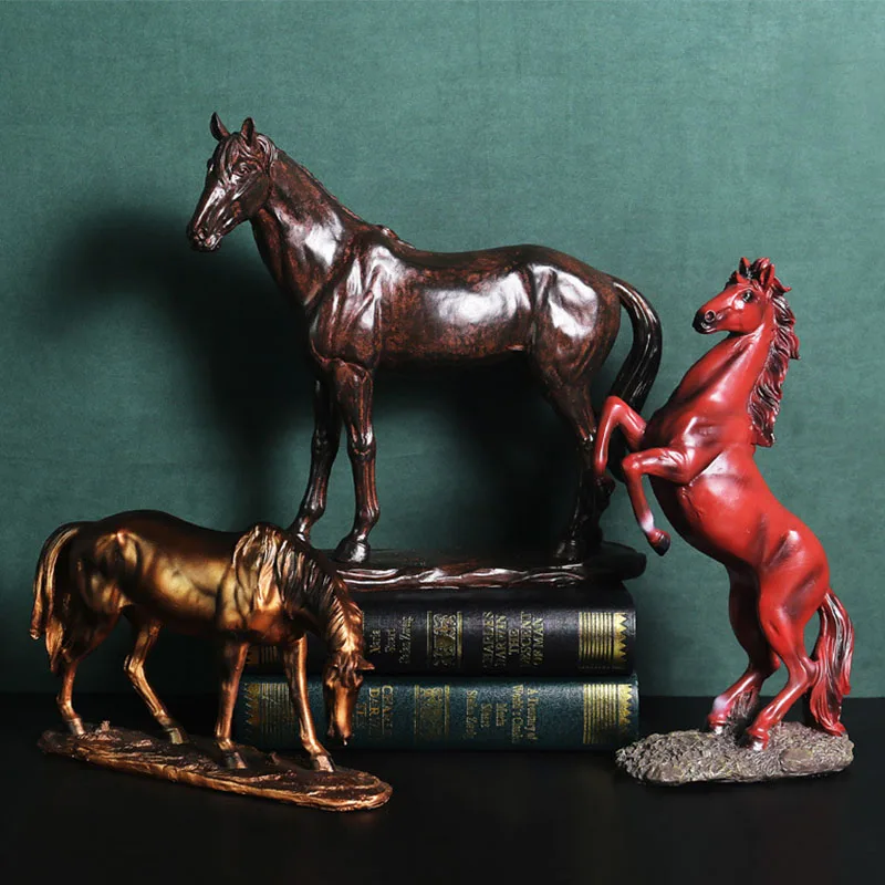 

Украшение для дома, талисманы, поделки, новогодние украшения, аксессуары, белая и Черная лошадь, скульптура, декор для рабочего стола, поделк...