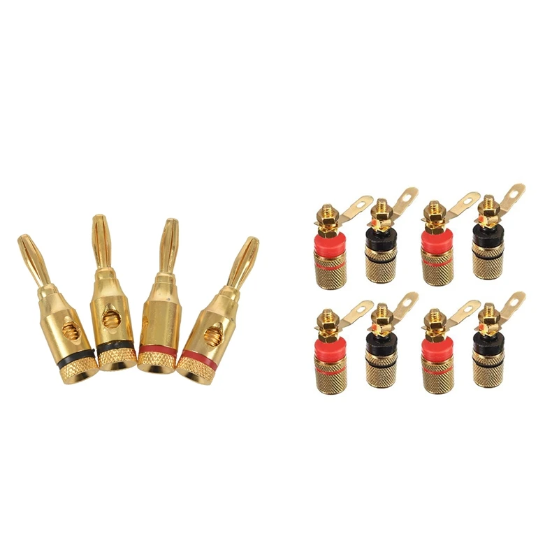 4 шт. позолоченные вилки типа банан мм | Динамики