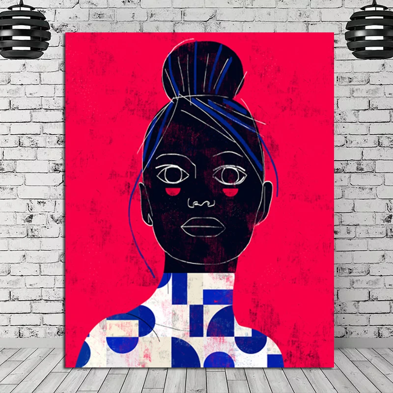 Красные фоны женщина люцианский синий холст картина печать гостиная домашний