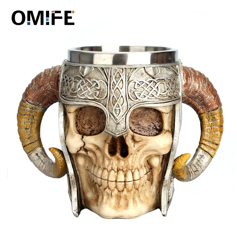 Omife Creative Skull Mug Game Of Thrones 3D Beer Cups Viking Anime Wine Tumbler Cartoon Coffee Cup Halloween Mugs Gift Drinkware