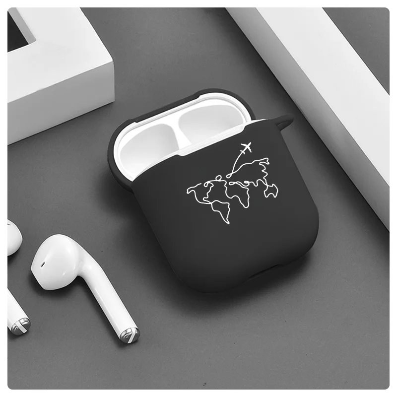 Чехол для наушников Airpods 2 1 чехол s Air pods Pro Роскошный Матовый Черный силиконовый