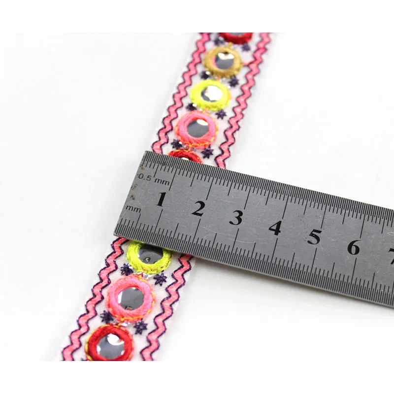 1 ярд лент в стиле ретро зеркальные кружевные вышитые ленты этнические