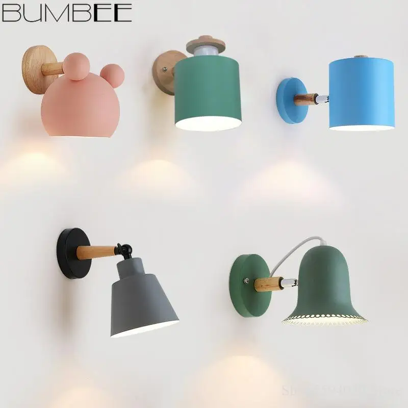 Скандинавская настенная лампа для спальни простой современный прикроватный