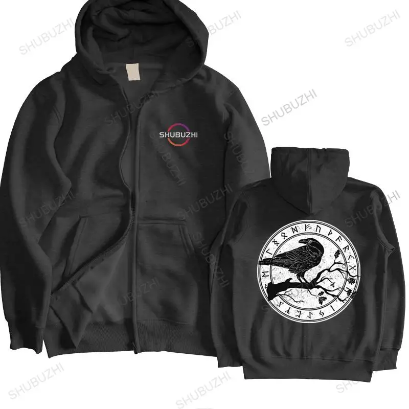 

men fall winter cotton hoody hip-hop sweatshirt hooded Raven Of Odin Norse Runes Tattoo unisex fashion outwear shubuzhi hoodies