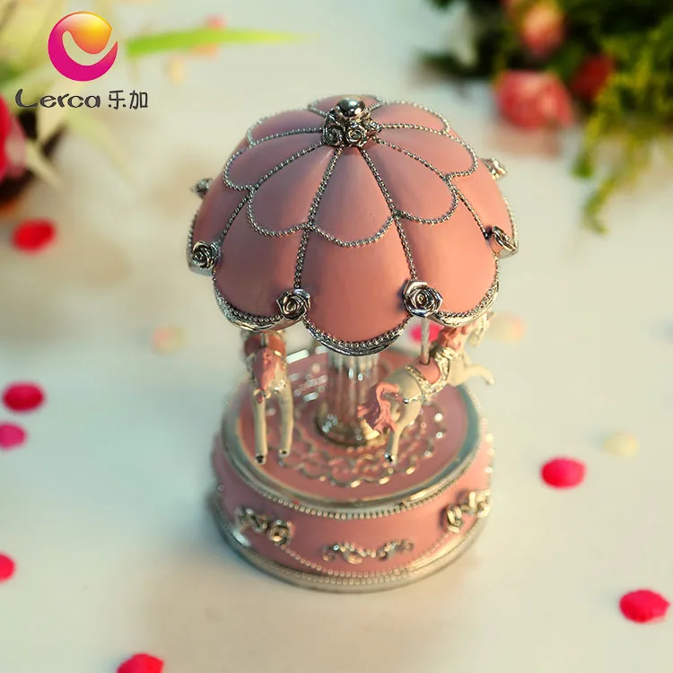 

Mother's Day Gift Trumpet Flower Umbrella Carousel Music Box Romantic Valentine's Day Gift Music Box