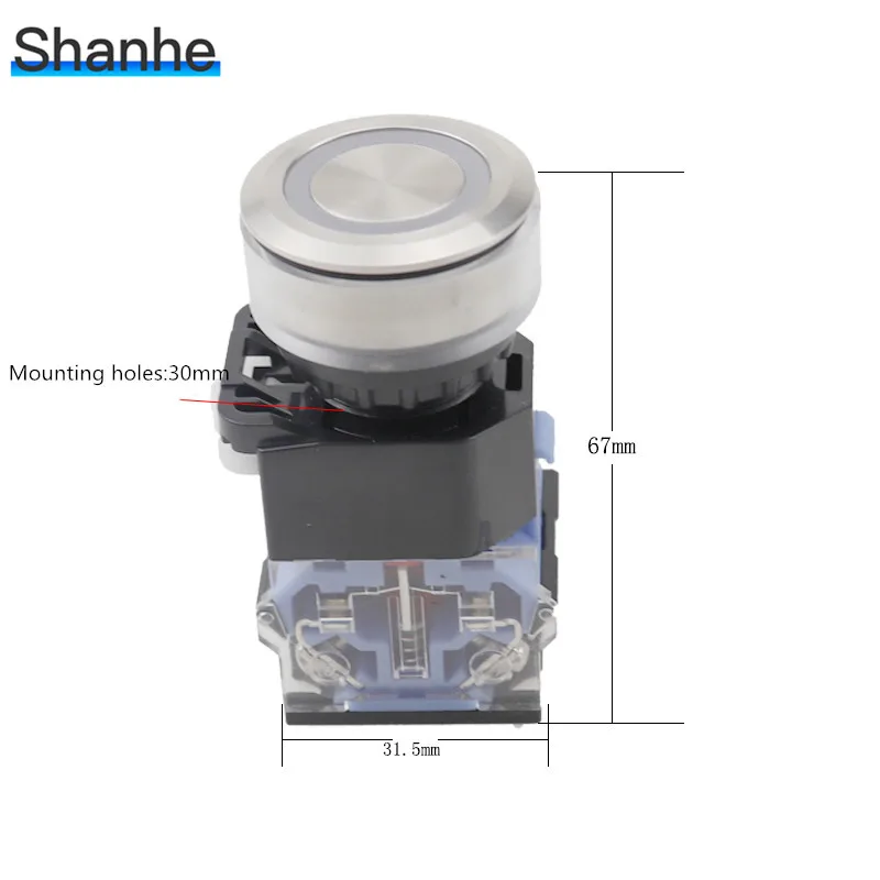 LA38 22mm 30mm Push Button switch 1NO 1NC Momentary Latching Stainless Steel Front | Обустройство дома