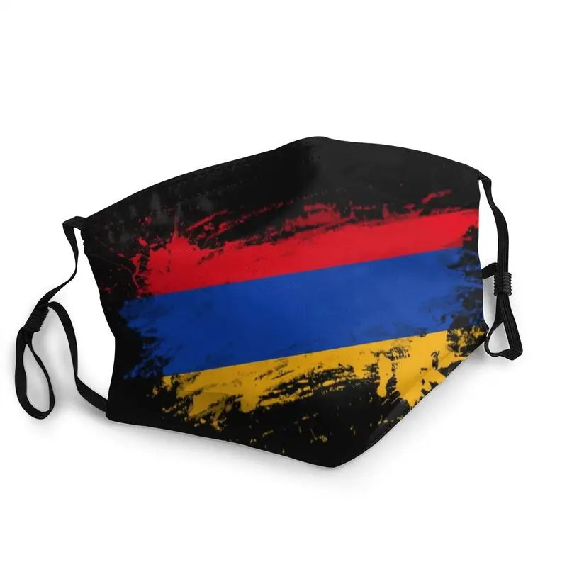 

Armenia Armenian Flag Splatter Reusable Unisex Adult Face Mask Anti Haze Dust Protection Cover Respirator Mouth Muffle