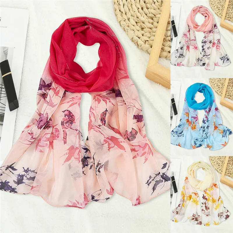 Fashion Women Chiffon Print Long Soft Wrap Ladies Scarf Printed Joker Beach Towel Shawl Scarves @BE |