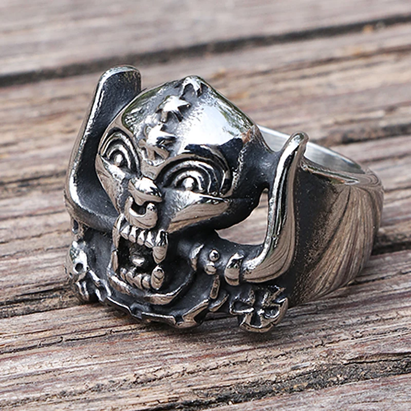 Готическое мужское кольцо из нержавеющей стали этническое Ретро стиль череп