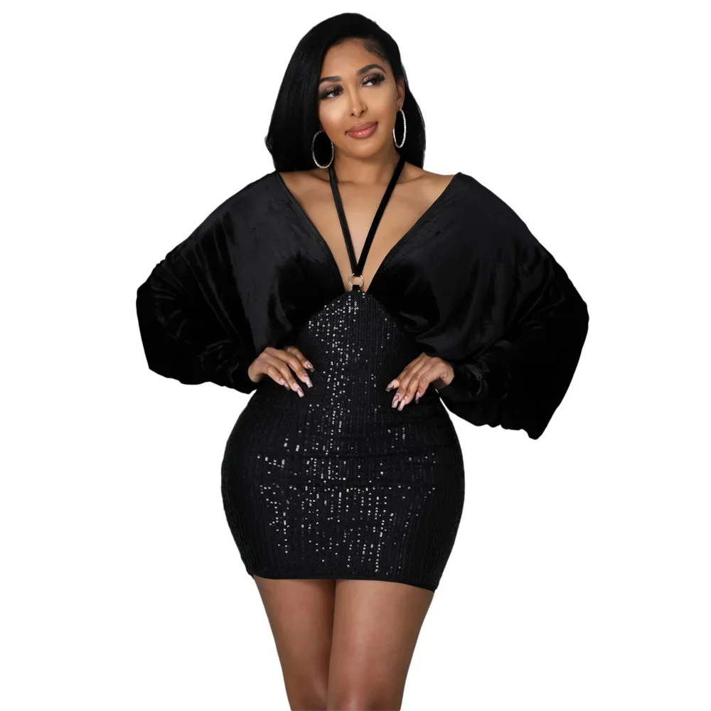 

Fall New Products, Fashion Temperament, Trend, Loose Casual Sequin Stitching Women's Clothing, Suitable for Nightclub Party Wear