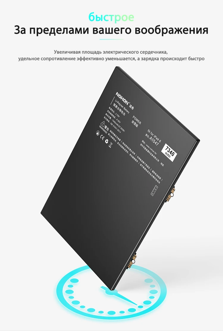 NOHON Аккумулятор для планшета Apple iPad 6 Air 2 A1566 A1567 A1547, сменный аккумулятор 7340 мАч, аккумулятор высокой емкости+ Бесплатные инструменты