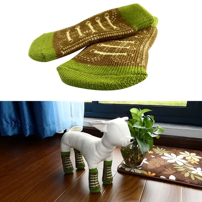 4 шт./компл. нескользящие носки для маленьких собак кошек щенячьих лап теплые