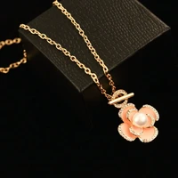 new flowers famous luxury brand designer fashion charm jewelry pearl necklace for women