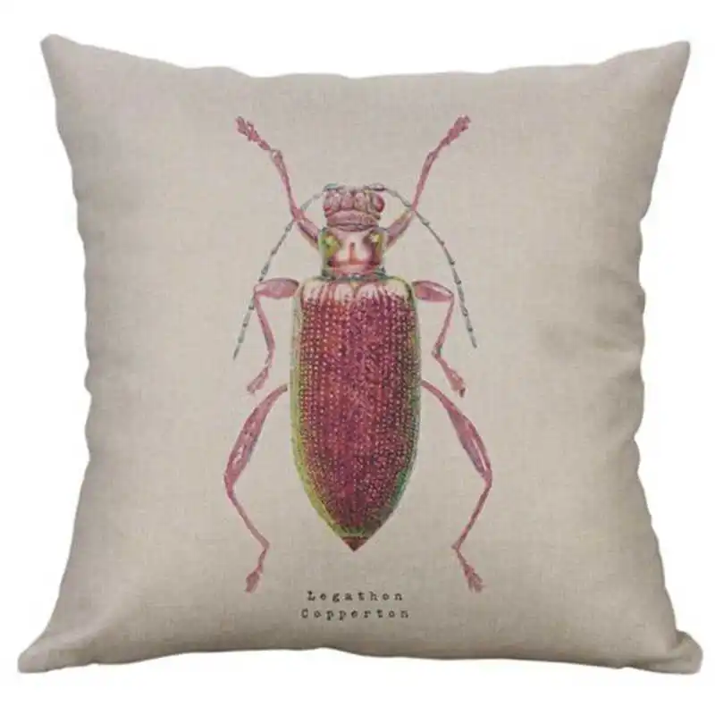 Чехол для дома наволочка декоративная насекомое 18 дюймов из льна с изображением