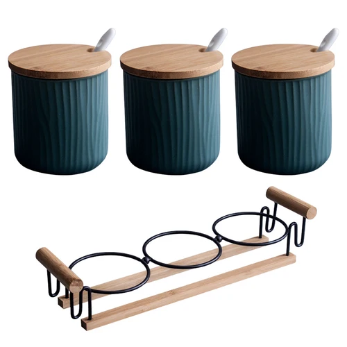 3PCS SET G Керамический горшок для приправ, креативная бутылка для хранения, Скандинавская Бытовая коробка для приправ, емкость для соли, кухонные принадлежности, комбинированный набор - Цвет: 3PCS SET G
