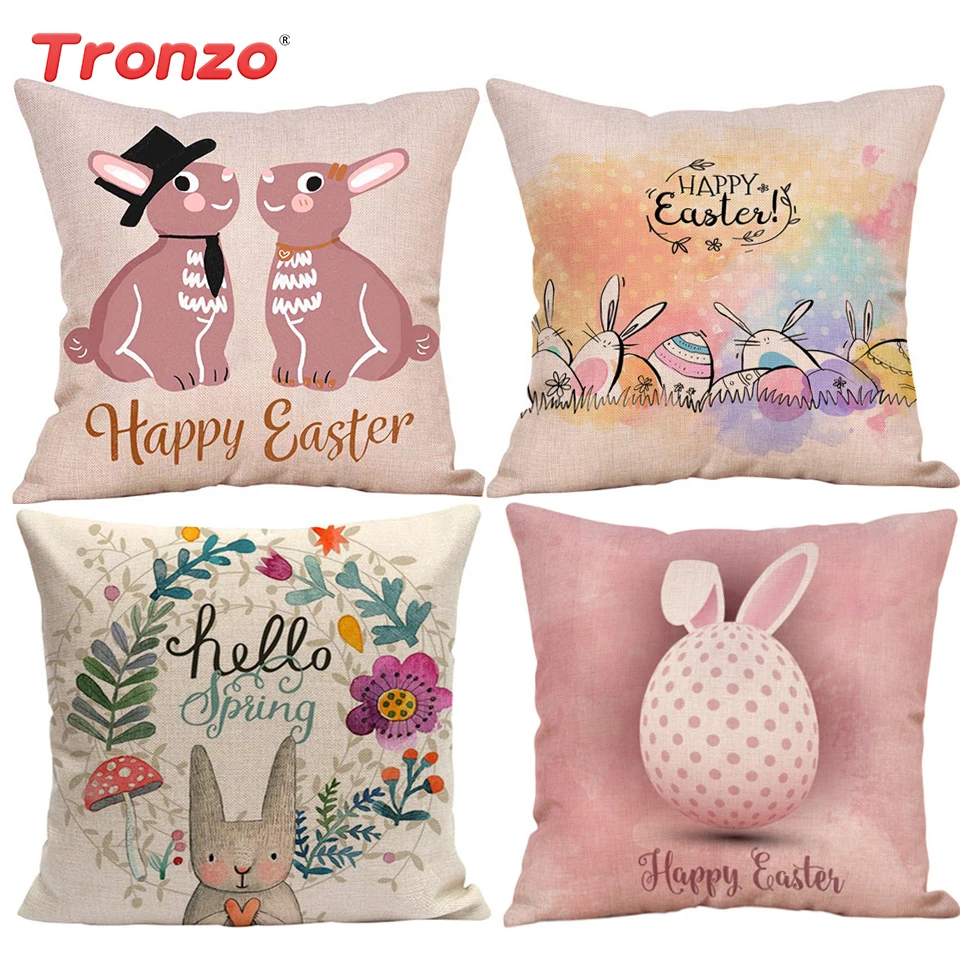 Tronzo пасхальные украшения для дома льняная наволочка с изображением кролика