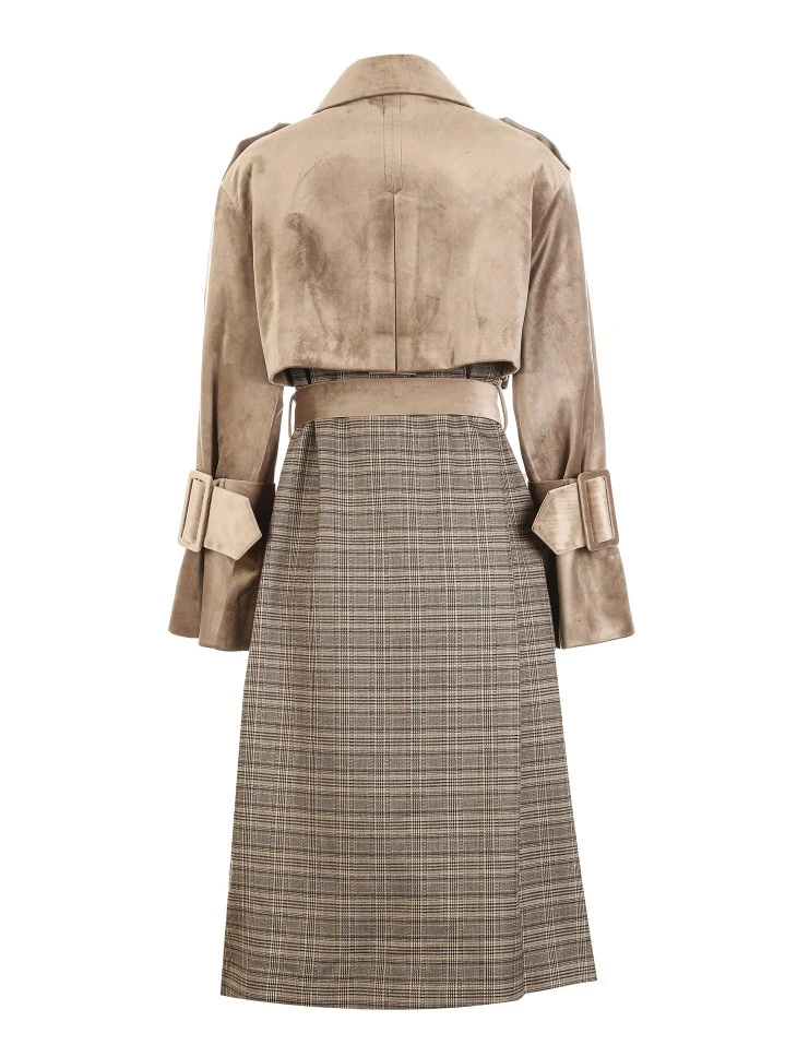 Vero Moda бархатный двубортный плащ в клетку кофта куртка женская| 318409507