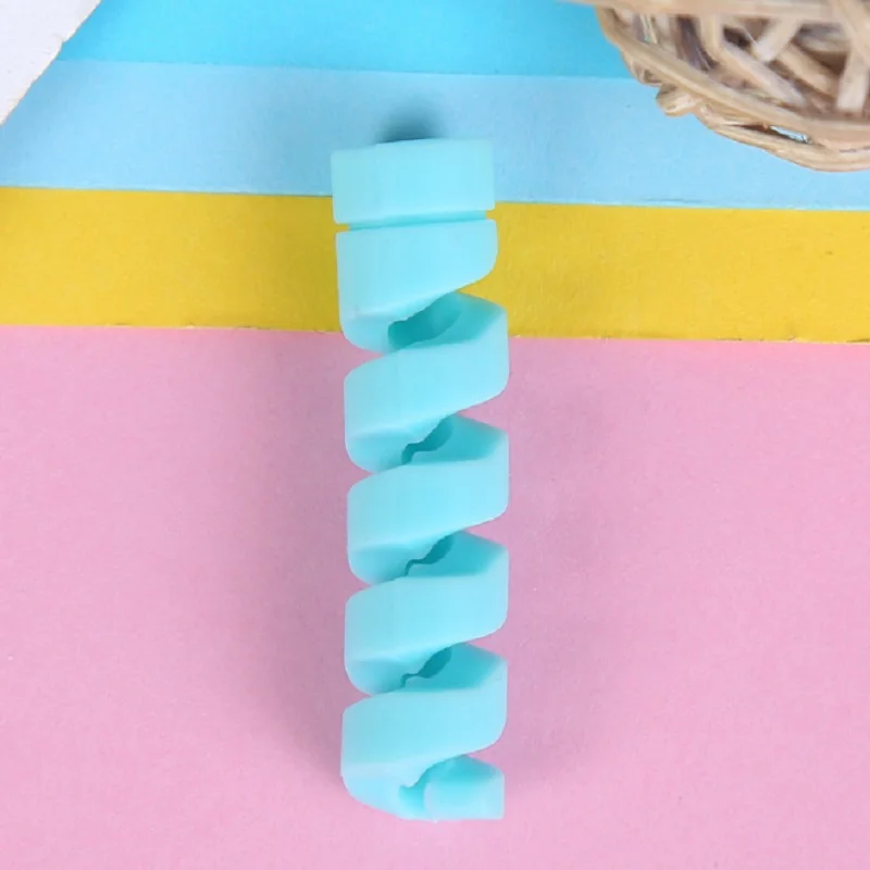 Flexible Spiral Tube Cable Winder Protector Wire Cord Organizer Protetor for Apple Watch iPhone Charging free shipping | Электроника