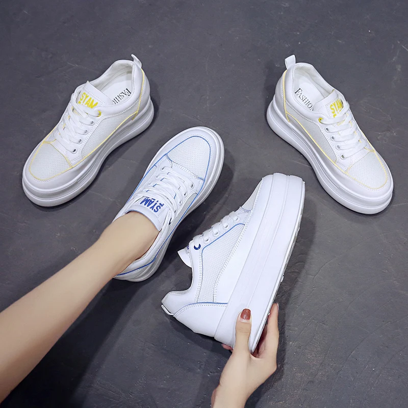

2020 New Chunky Fashion Sneakers Platform Women Thick Sole Ladies Female Chunky Shoes Women Casual Vulcanize Platform Sneakers