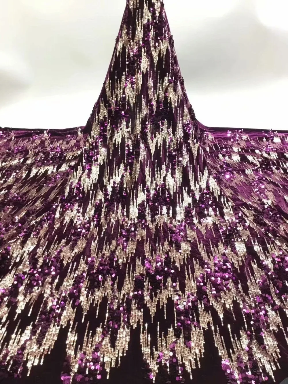 

Latest French net lace Free shipping black and sliver sequins lace fabric for party dress African net lace velvet fabric 5 yards