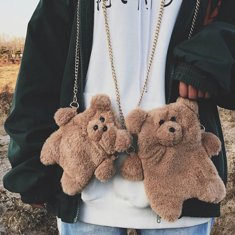 Сумка женская плюшевая через плечо милая Повседневная дорожная сумочка на с