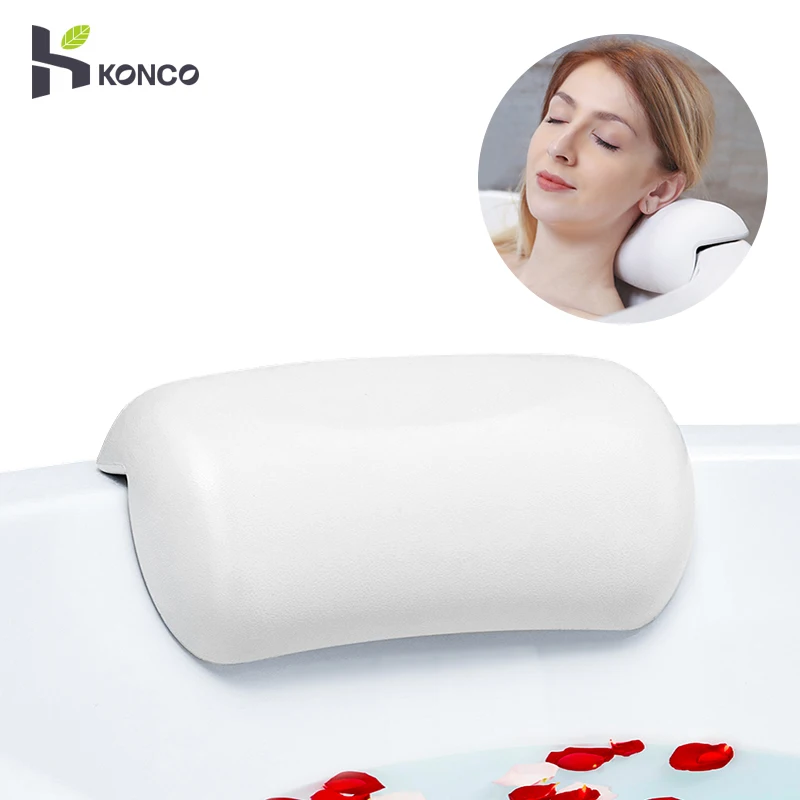 Konco Bathtub Pillow Non-slip  Bathtub Headrest Soft Waterproof Bath Pillows with Suction Cups Bathroom Accessories