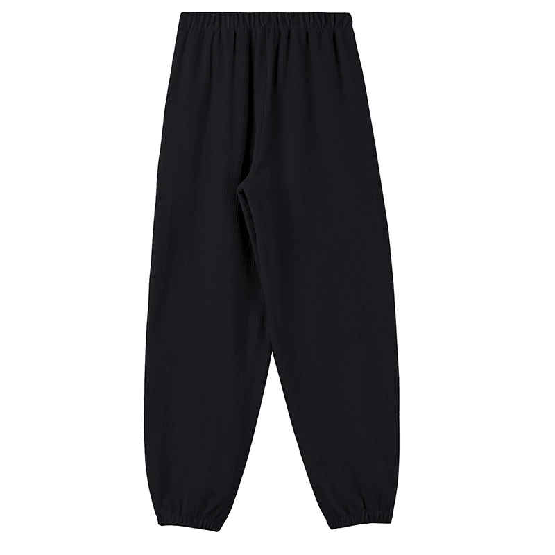 

[EAM] Wide Leg Pants Casual Big Size Two Piece Suit New Hooded Long Sleeve Black Loose Fit Women Fashion Tide Spring Autumn 2021
