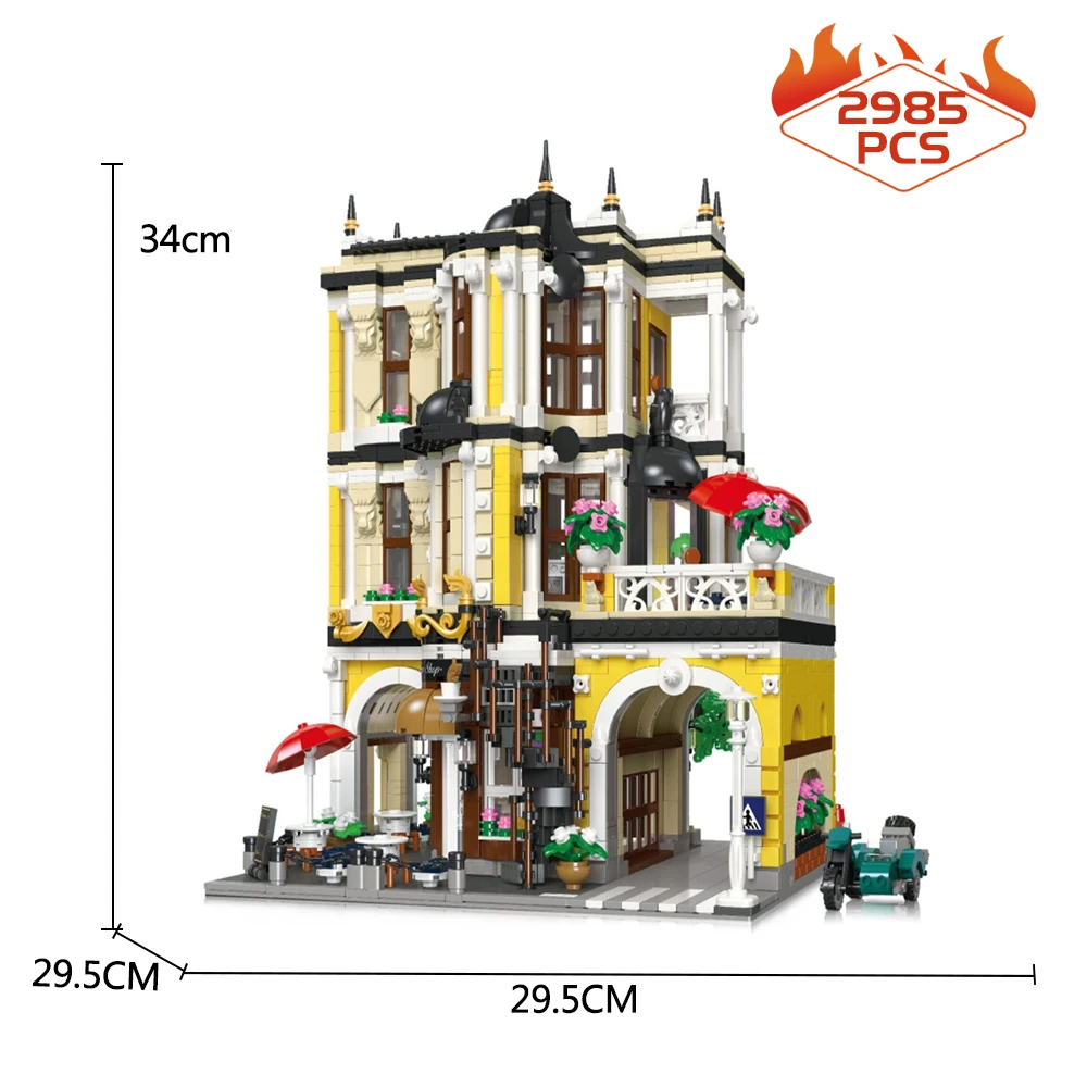 

Creator Expert Ideas City Street View The Tea Shop 2985 Pcs Moc Modular Bricks Building Blocks House Model Toys Garden Center