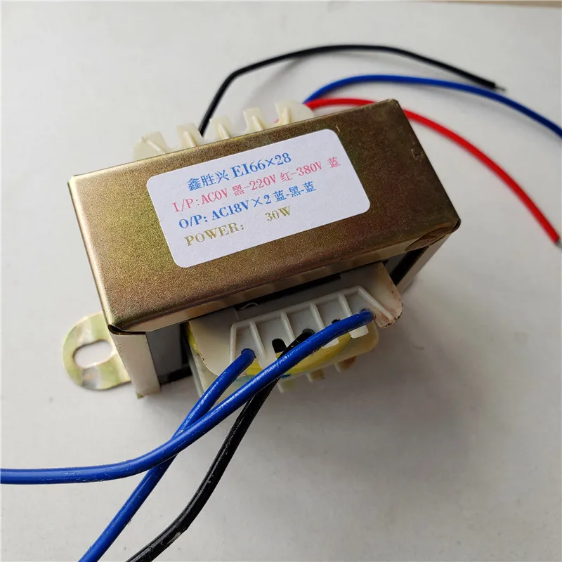 Трансформатор 18V 0 0.8A 220V 380V вход 30VA EI66 * 28 сварочный аппарат трансформатор