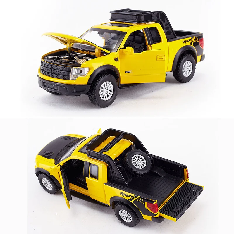 Литая модель автомобиля Ford Raptors F150 1:32 Игрушечная металлическая Инерционная для