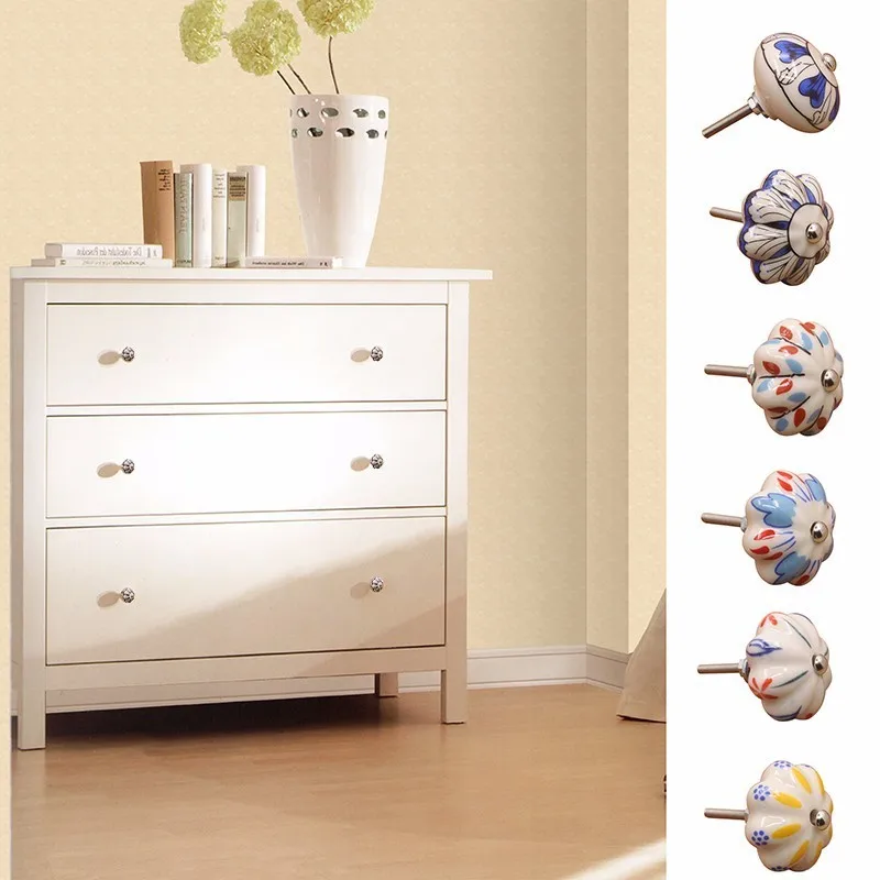 44 мм расписанный вручную керамический шкаф для спальни шкафа дверные ручки ящик