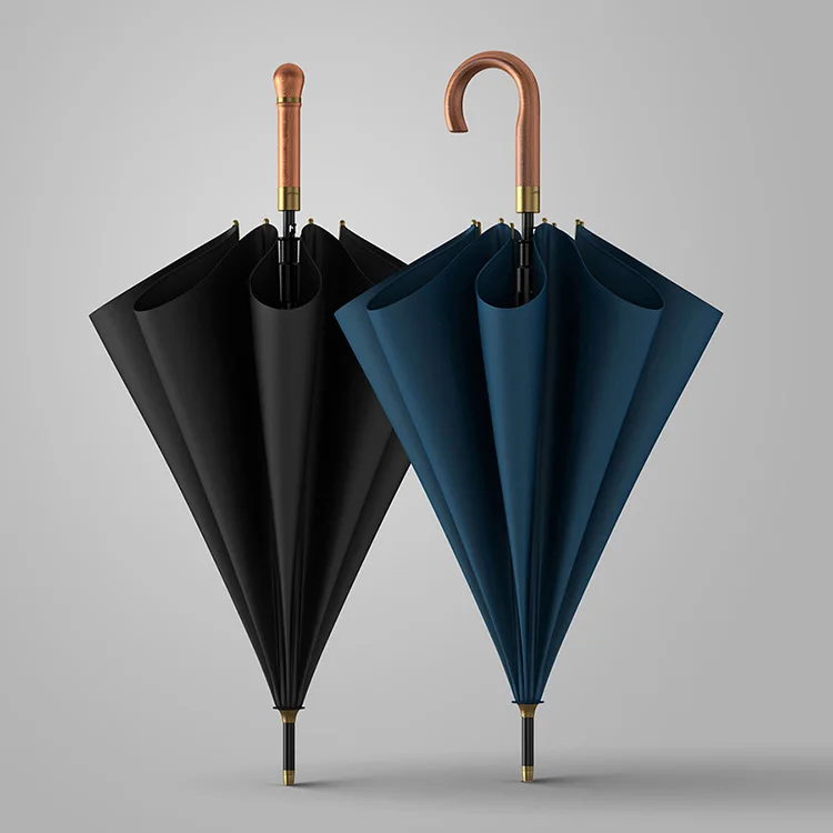 

Деловой зонт в стиле ретро, водонепроницаемый складной однотонный зонтик для защиты от ветра, с длинной ручкой, для защиты от дождя, для улиц...