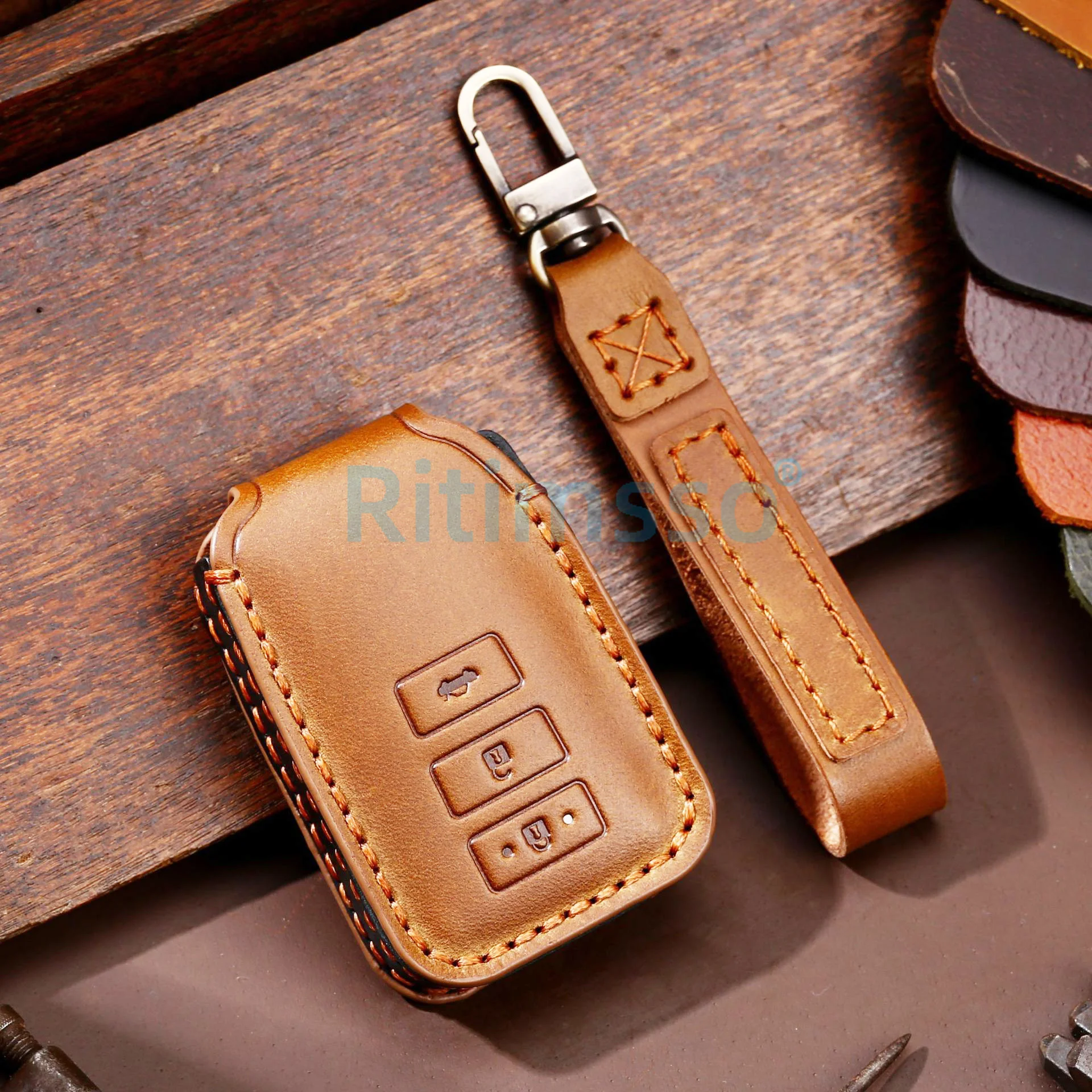 Новое поступление кожаный чехол для автомобильного ключа ручной работы Toyota Yaris