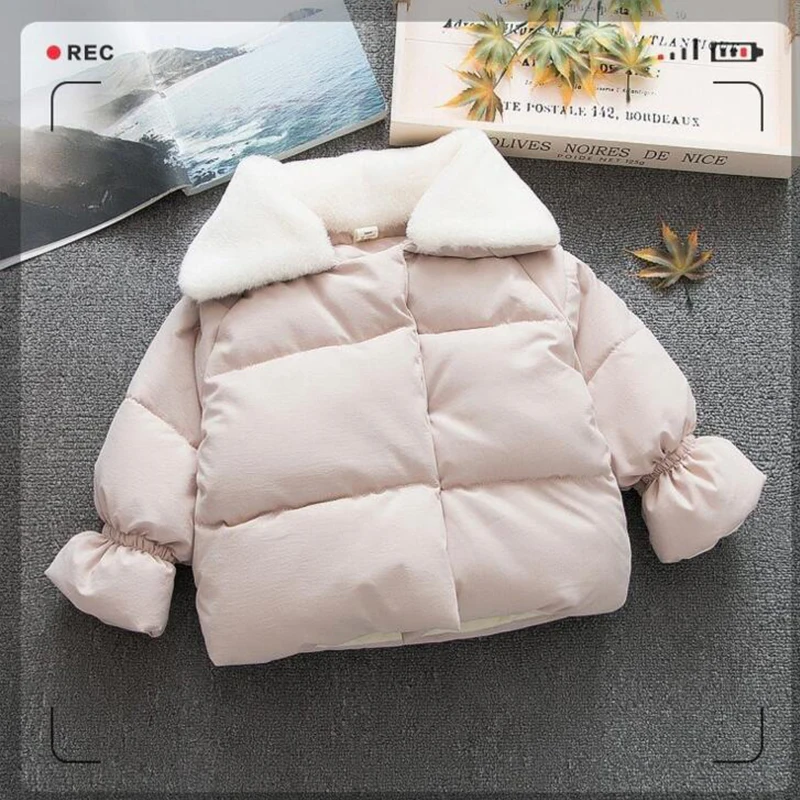Красивый пуховик для маленьких девочек модное зимнее пальто детская теплая