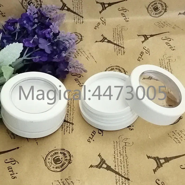 

High Quality 39mm 20/50/100pcs/lot Empty Comestic Container Round White Skylight Plastic,Box Highlighter Jars, Eyeshadow Compact