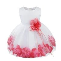 newborn infant baby girls flower petals tulle flower girl dresses toddler girl princess dress wedding formal pageant party dress