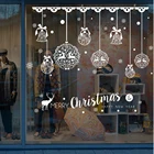 Рождественские наклейки на окна самоклеющиеся Висячие настенные наклейки на снеговик украшение дома подвеска Новогоднее рождественское праздничное стекло