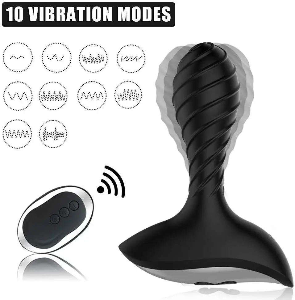 

10 Speeds Vibrating Male Prostate Massage Silicone Big Butt Plug Anal G-spot Vibrator Anus Exerciser Sex Toys for Men Gay Women