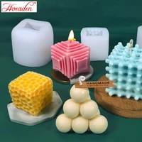 honeycomb pattern candle mold handmade scented silicone candle mould diy rubiks cube shape candle soap silicone mold home decor