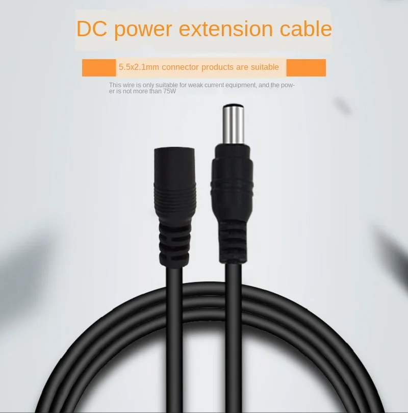 Black All-copper DC5.5 X 2.1 Monitoring Power Extension Cord/router DC Line Bus 1/2/3/5/10 M Aaa To Adapter Led Display | Безопасность и