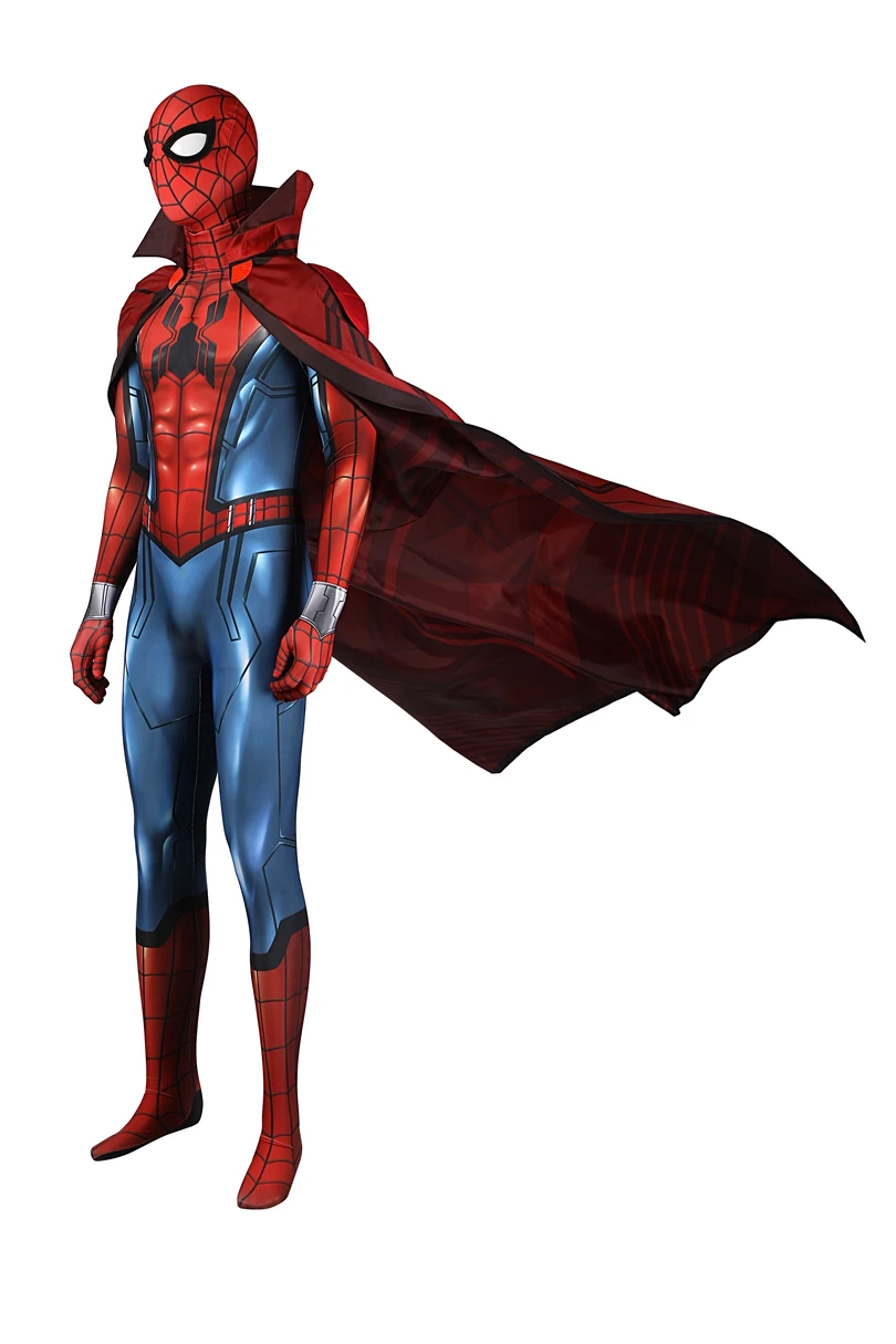 

Carnival Halloween What If Zombie Hunter Spider Jumpsuit Cosplay Peter Costume Superhero Zentai with Cape