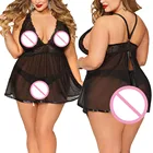 Горячая Для женщин белье размера плюс нижнее белье с открытой спиной Кружева короткого пеньюара беби долл Большие размеры сексуальная ночная рубашка нижнее бельё для девочек Женская одежда для сна * B